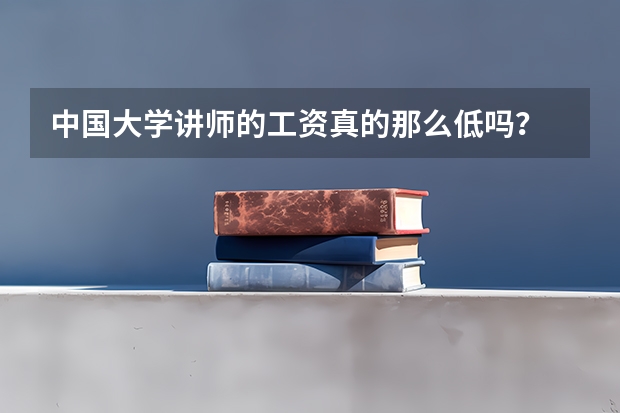 中国大学讲师的工资真的那么低吗？